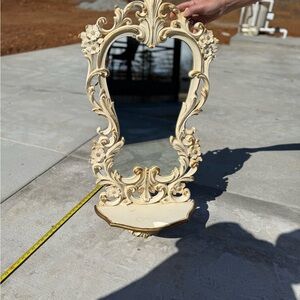 Syroco Ornate Wall Mirror 1972 Shelf Vintage Decorative Collectible Accent Piece